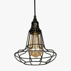 Suspension Rétro à LED Avec Abat-jour Cage En Métal Edison