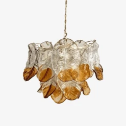 Suspension Retro LED Avec Feuille En Verre Leaf