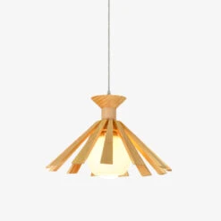 Suspension Scandinave LED Avec Abat-jour Conique En Bois Xander