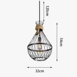 Suspension Vintage En Corde De Chanvre Et Fer à Led Décorative -Lumeers Boutique suspension vintage en corde de chanvre et fer led d corative 6