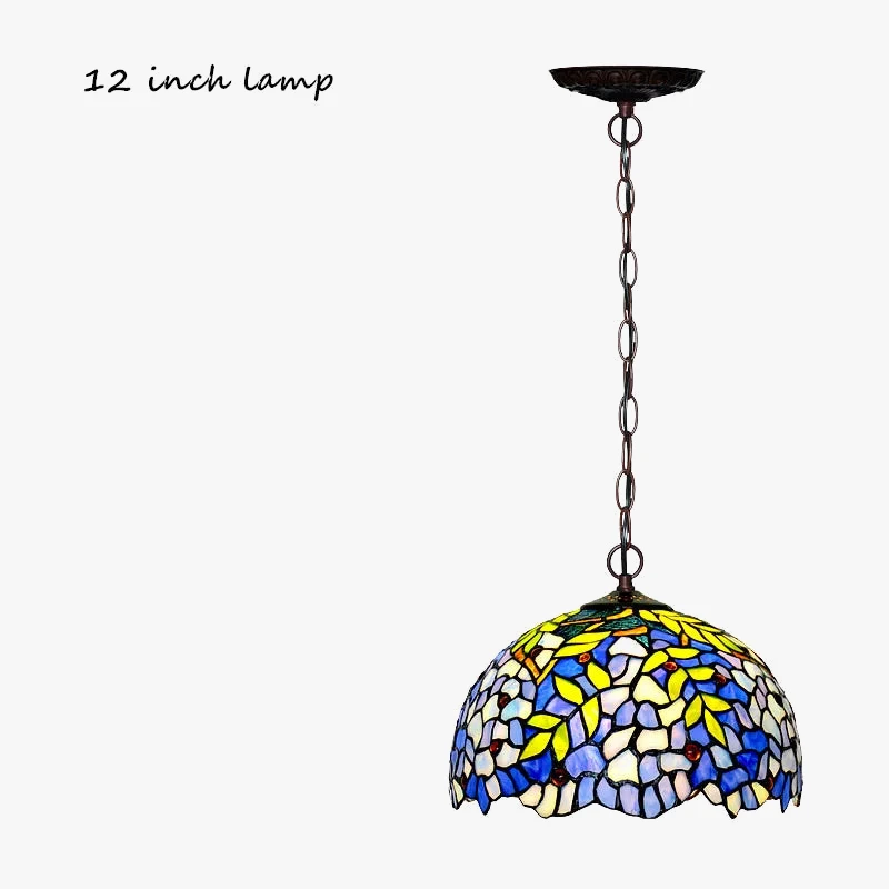 Tiffany Suspension Vitrail Glycine Abat-jour Suspension Salon Hôtel Villa Rétro Art Créatif Suspension 10 Tiffany Suspension Vitrail Glycine Abat-jour Suspension Salon Hôtel Villa Rétro Art Créatif Suspension – Image 8