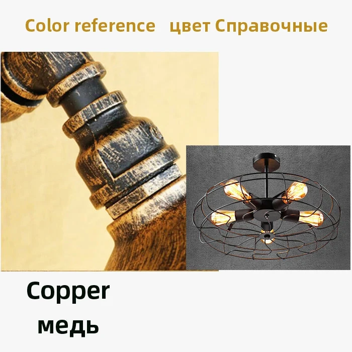 Ventilateur Plafonnier Rétro Loft Ventilateur Suspension Café Salon Chambre Balcon Couloir Luminaire Lustre 10 Ventilateur Plafonnier Rétro Loft Ventilateur Suspension Café Salon Chambre Balcon Couloir Luminaire Lustre – Image 8